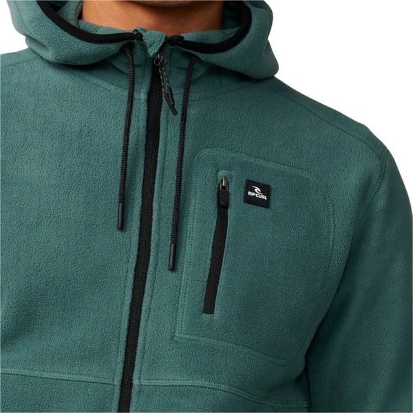 2026 Rip Curl Hommes Partis Polar Zip Thru Fleece 08VMFL - Muted Green